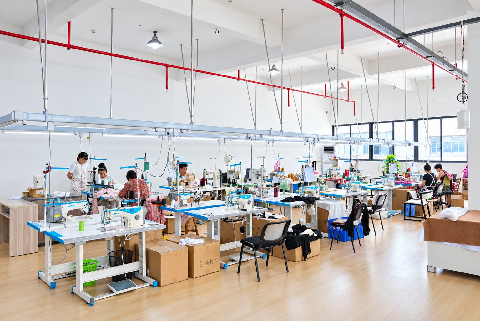 Yiwu development and sewing workshop, from the company brochure