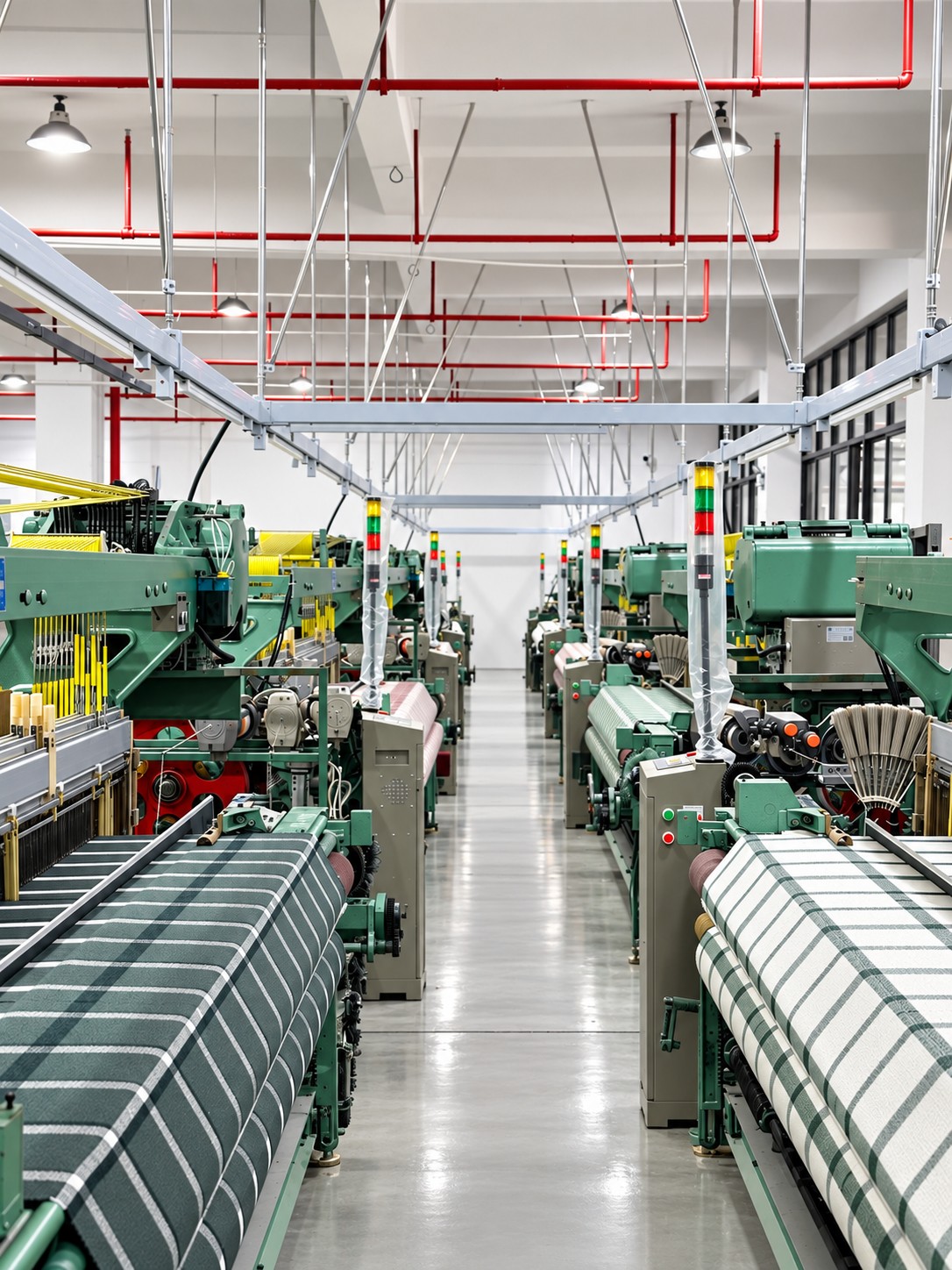 Textile production machines in the Yiwu workshop, from the company brochure