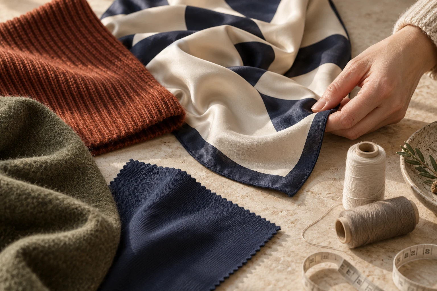 Illustrative material and fabric swatches