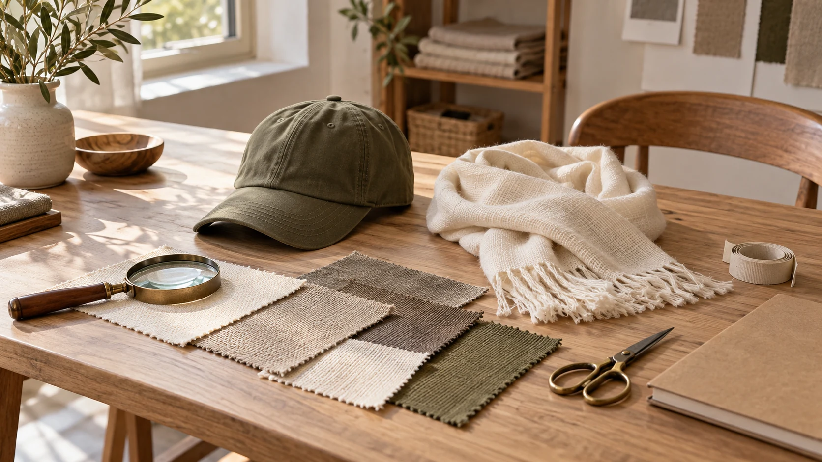 An illustrative accessories development table with materials and product references